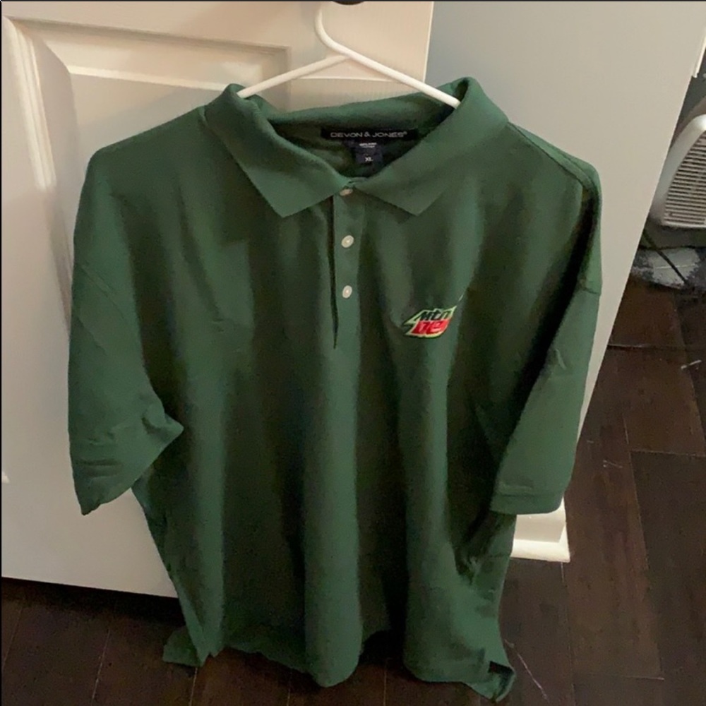 XL Dark green polo Mountain Dew rare vintage